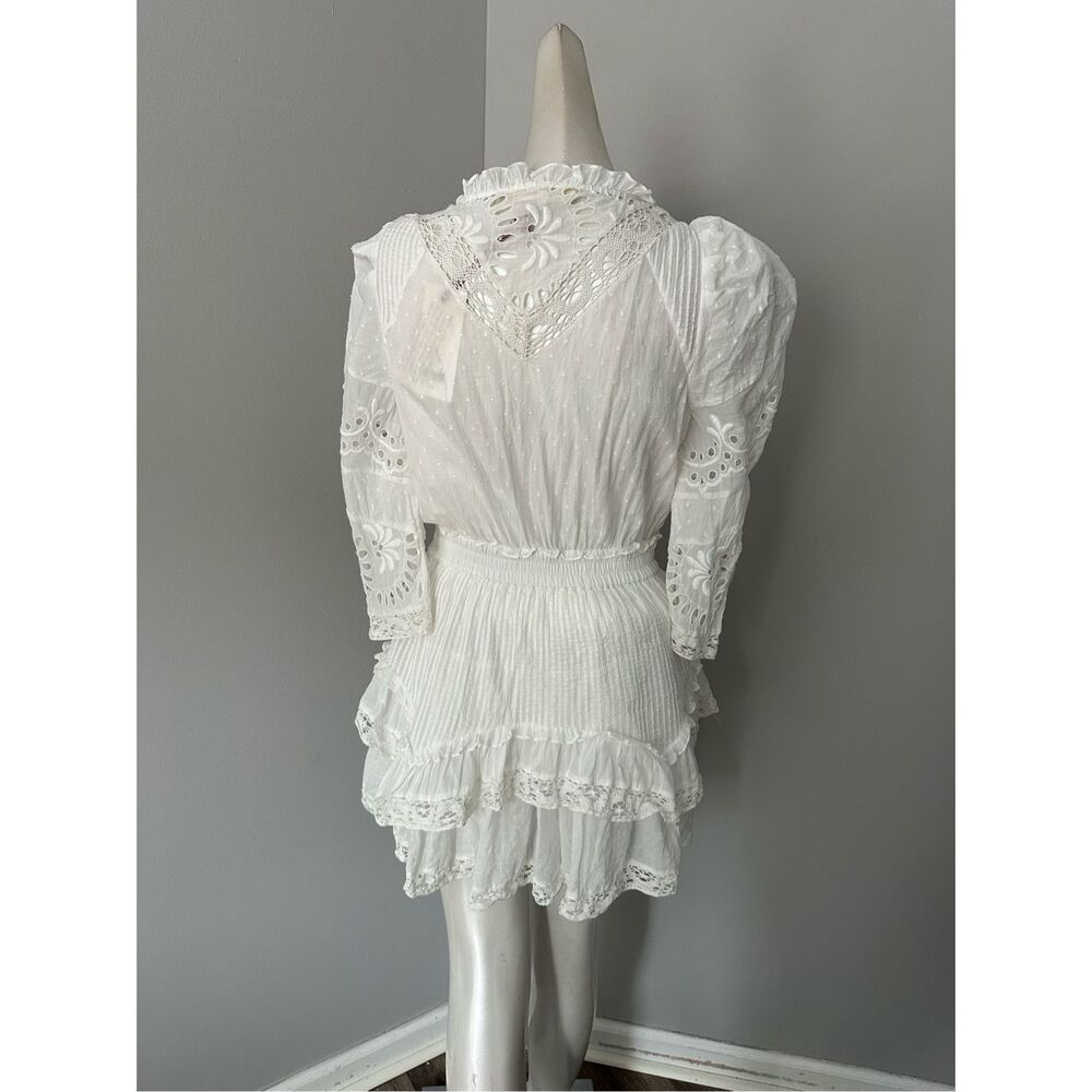 LoveShackFancy White Eyelet Lace Mini Dress - Picture 7 of 10